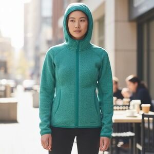 Marmot Norhiem Sweater Knit Fleece Jacket‎ Women's Med Gorpcore Heather Green